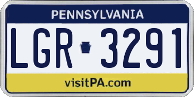PA license plate LGR3291