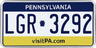 PA license plate LGR3292