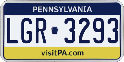 PA license plate LGR3293