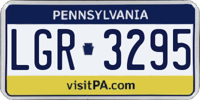 PA license plate LGR3295