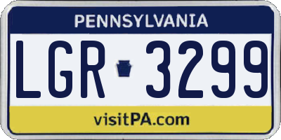 PA license plate LGR3299
