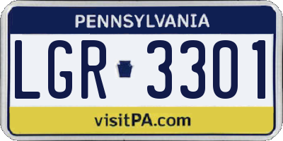 PA license plate LGR3301