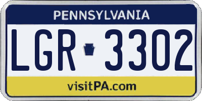 PA license plate LGR3302