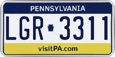 PA license plate LGR3311