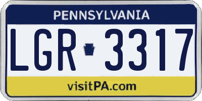 PA license plate LGR3317