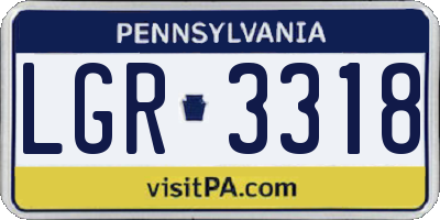 PA license plate LGR3318