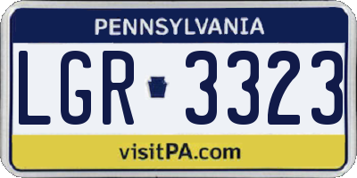PA license plate LGR3323