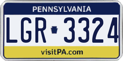 PA license plate LGR3324