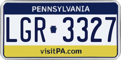 PA license plate LGR3327