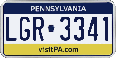 PA license plate LGR3341