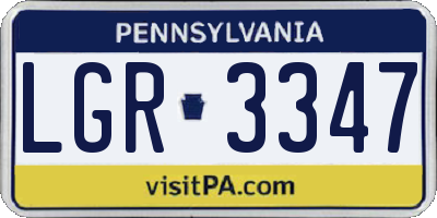 PA license plate LGR3347