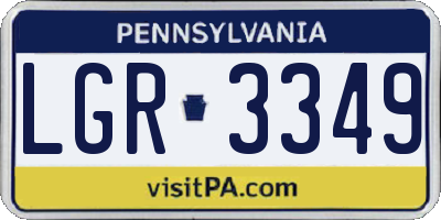 PA license plate LGR3349