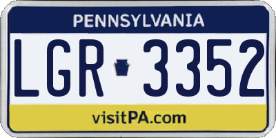 PA license plate LGR3352