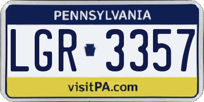 PA license plate LGR3357
