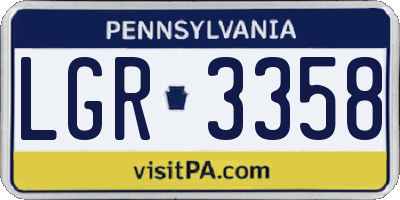 PA license plate LGR3358