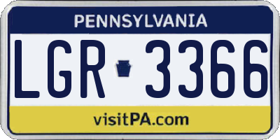PA license plate LGR3366