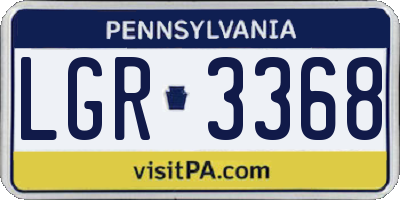 PA license plate LGR3368