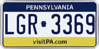 PA license plate LGR3369
