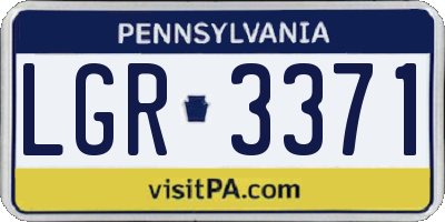 PA license plate LGR3371