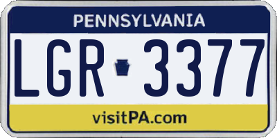 PA license plate LGR3377