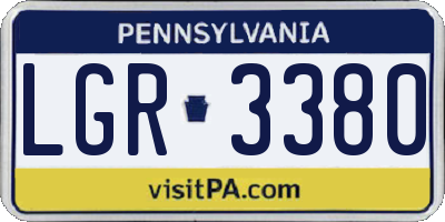 PA license plate LGR3380