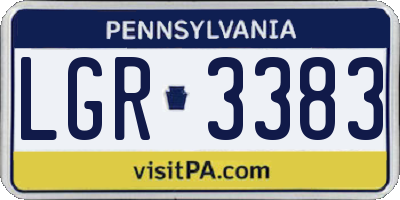 PA license plate LGR3383