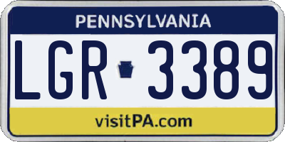 PA license plate LGR3389