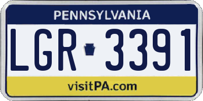 PA license plate LGR3391