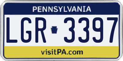 PA license plate LGR3397