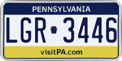 PA license plate LGR3446