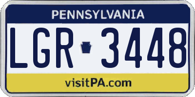 PA license plate LGR3448