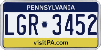 PA license plate LGR3452