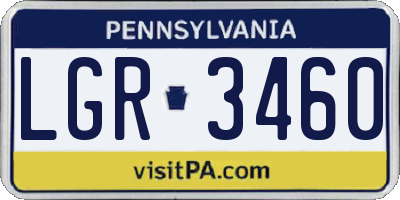 PA license plate LGR3460