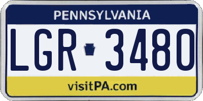 PA license plate LGR3480