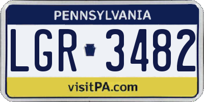 PA license plate LGR3482
