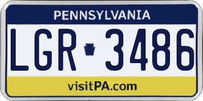 PA license plate LGR3486