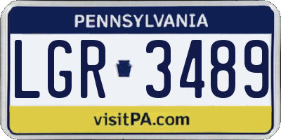 PA license plate LGR3489