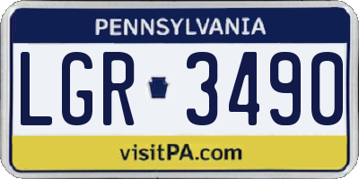 PA license plate LGR3490