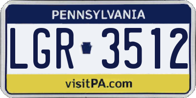 PA license plate LGR3512