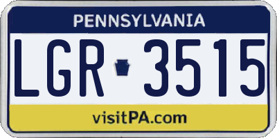 PA license plate LGR3515
