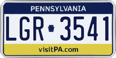 PA license plate LGR3541