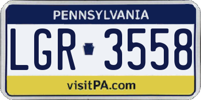 PA license plate LGR3558
