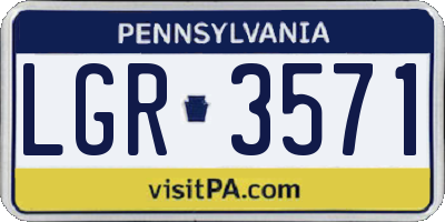 PA license plate LGR3571