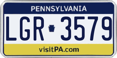 PA license plate LGR3579