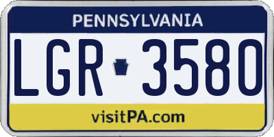 PA license plate LGR3580