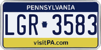PA license plate LGR3583