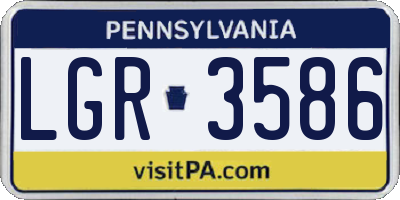 PA license plate LGR3586