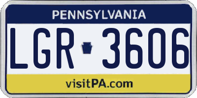 PA license plate LGR3606