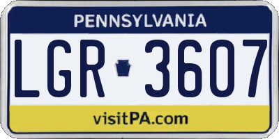 PA license plate LGR3607