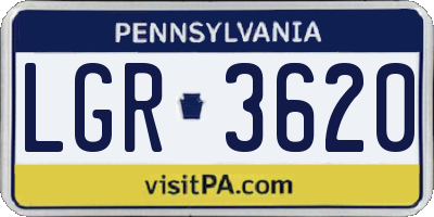 PA license plate LGR3620